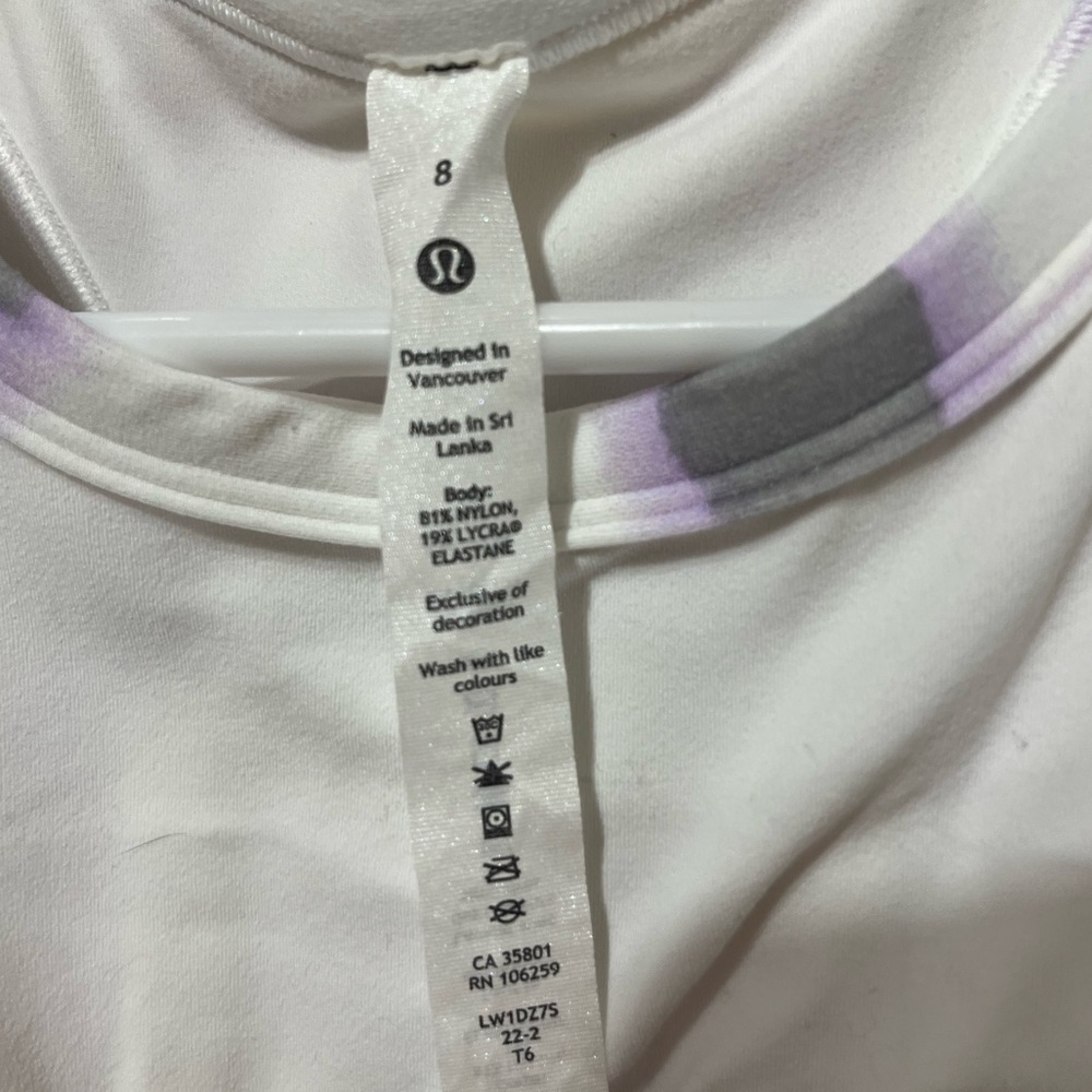 Lululemon Athletica Purple and White Sleeveless Tank Top - Picture 3 of 3